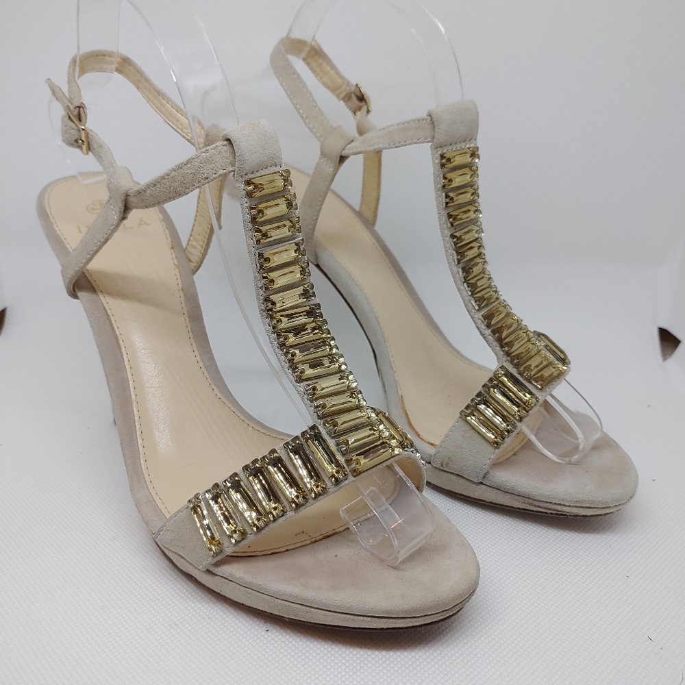 Isola cream heels with jewel detail size 9